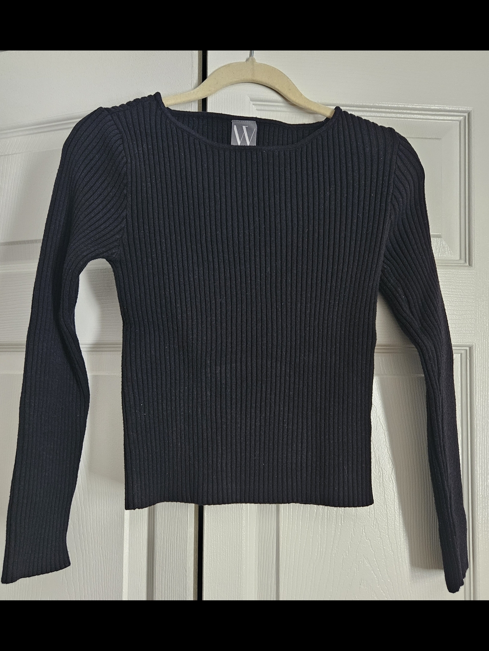 Worthington Black Ribbed Knit Top